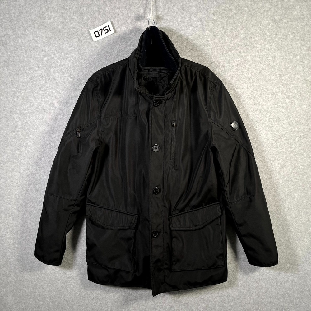 T Tech by Tumi Utility Jacket Mens Black Lined Mock Neck Button Front Winter